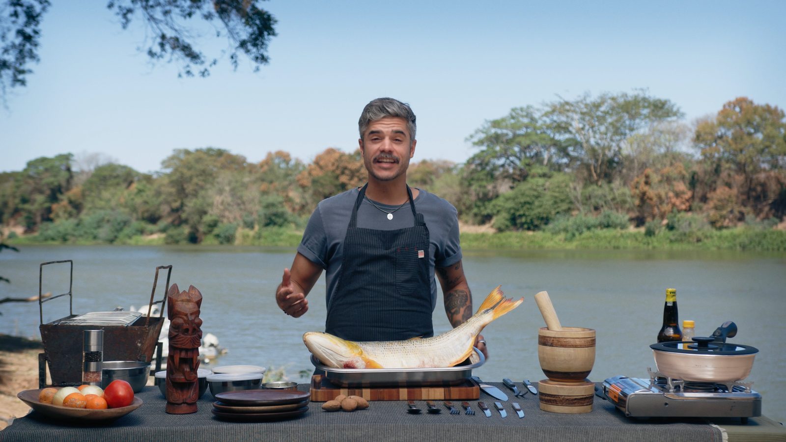 Cozinha às margens do rio